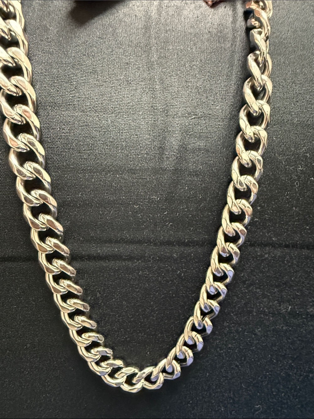 Men's Chunky Cuban Chain Necklace - Rhodium Plated- 18”